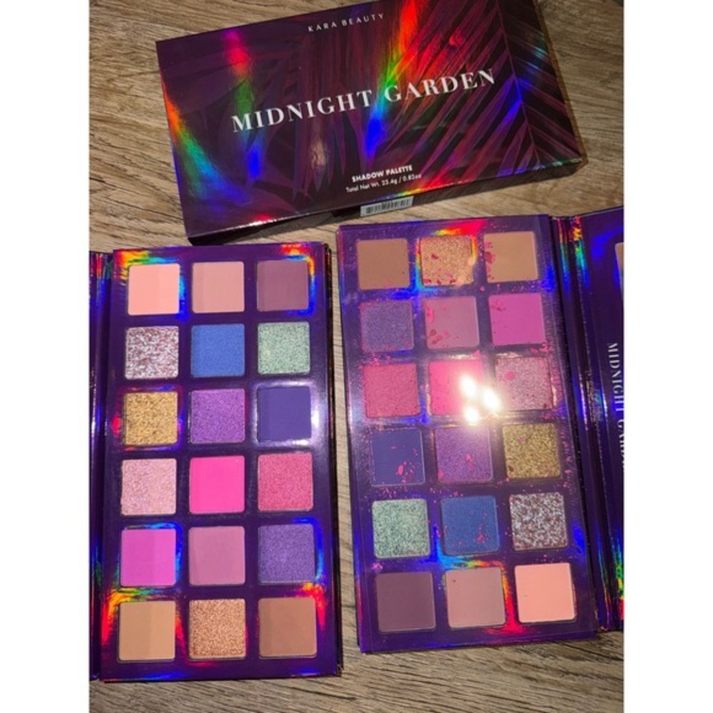 Kara Beauty Shadow Palette Midnight Garden 18-Shade Matte Shimmer Glitter Set x2
